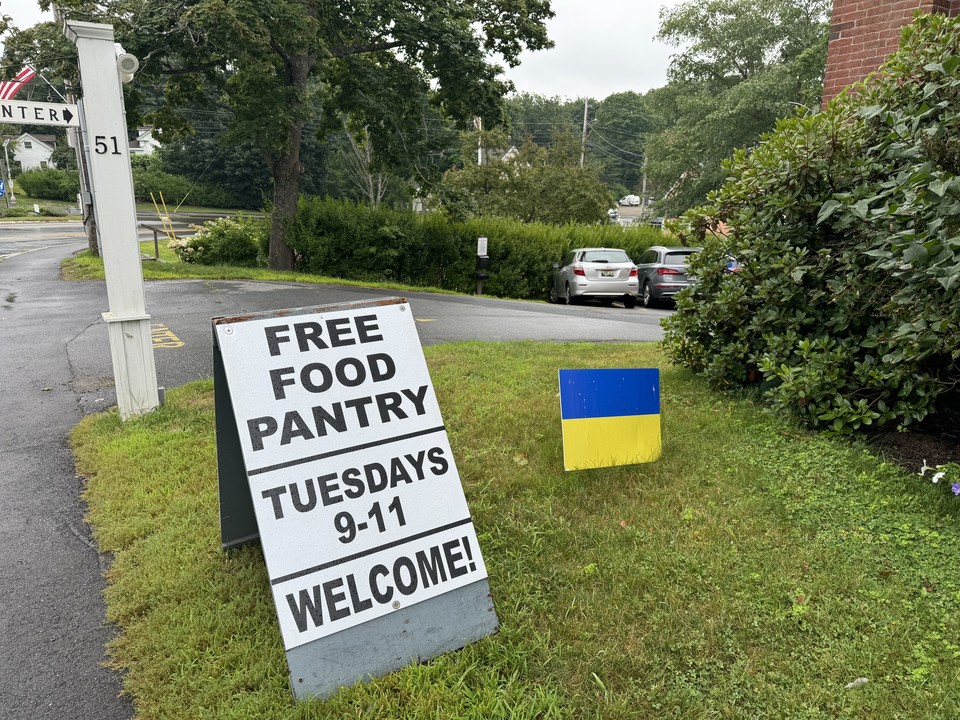 Food Pantry open sign and hours. 