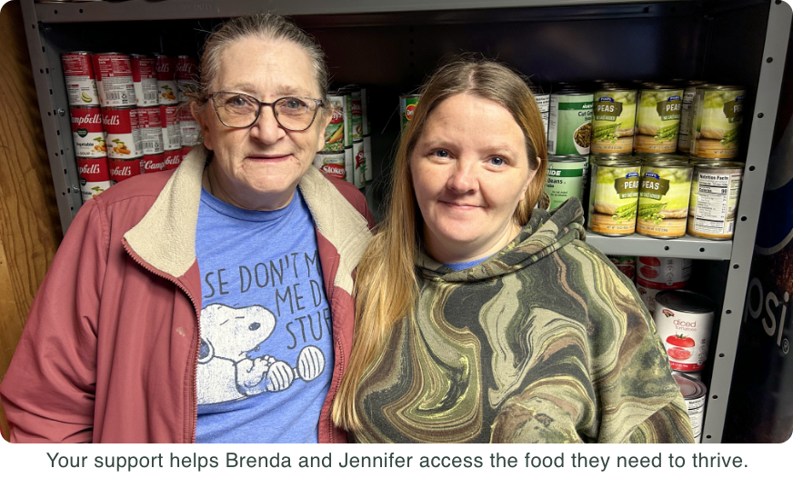 Story 2: Mainers Helping Mainers. Text Content: Irene loves helping her community as a volunteer and treasurer of the 100% volunteer-run Northport Food Pantry.