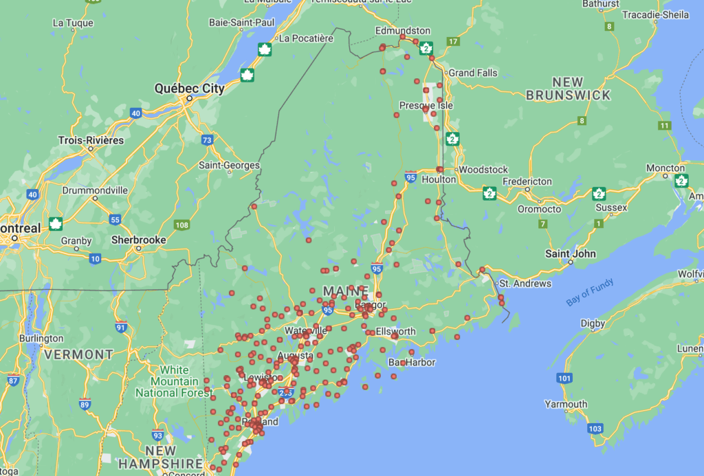 Food Map of Maine Food Pantries